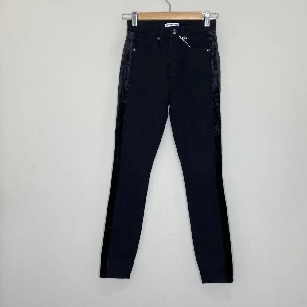 NEW Good American Good Legs Velvet Stripe Size 24 - Picture 3 of 15